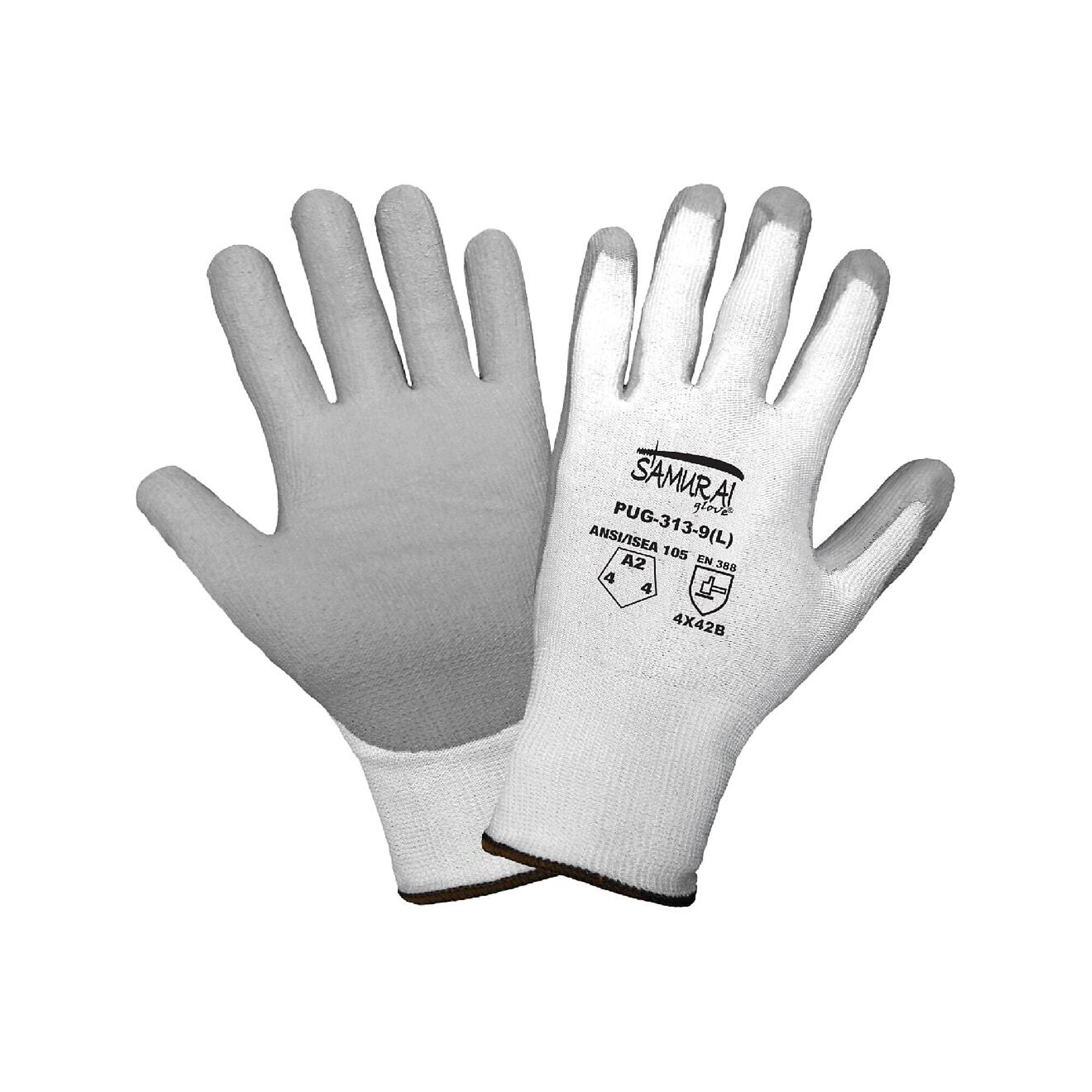 Global Glove 13ga UHMWPE, PU Coated, A2 Cut Resistant Gloves - 12 Pairs